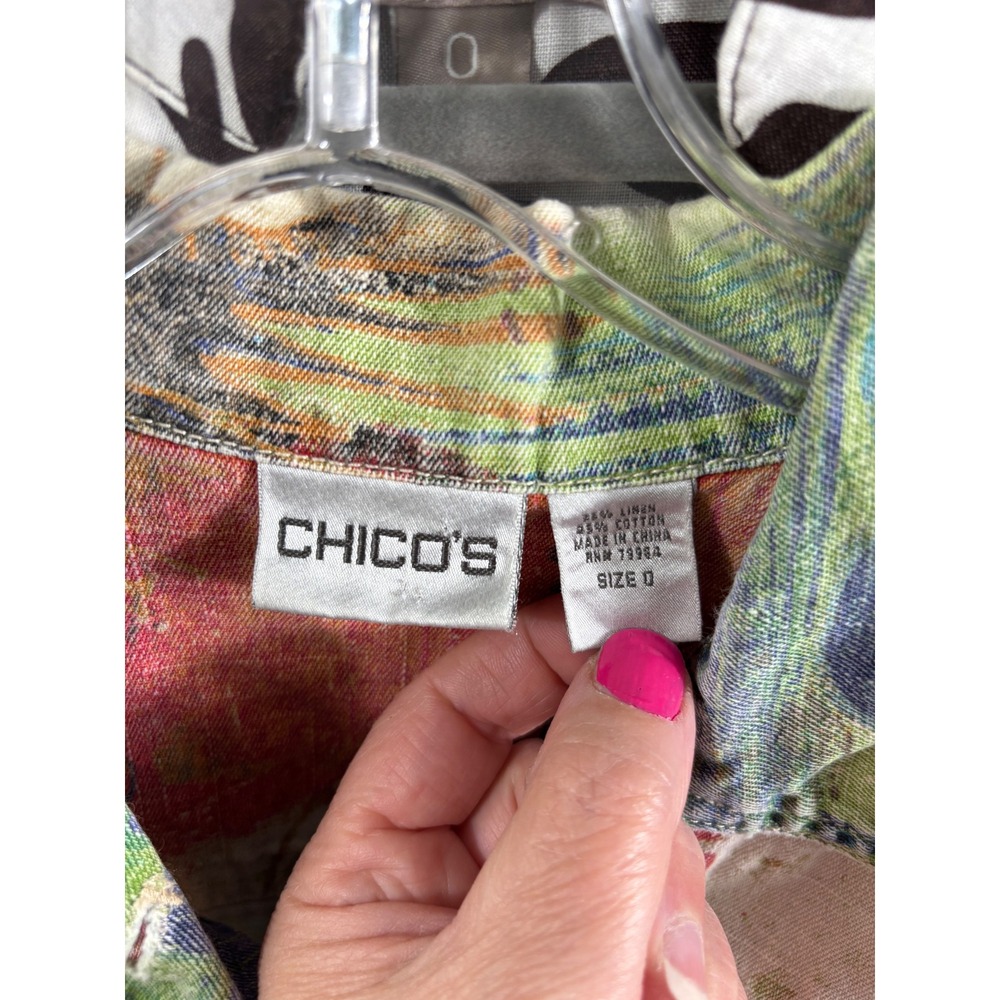 Chicos Lot of 3 Art to Wear Graffiti Face Denim Animal Print Jacket Size 0 - Picture 4 of 16